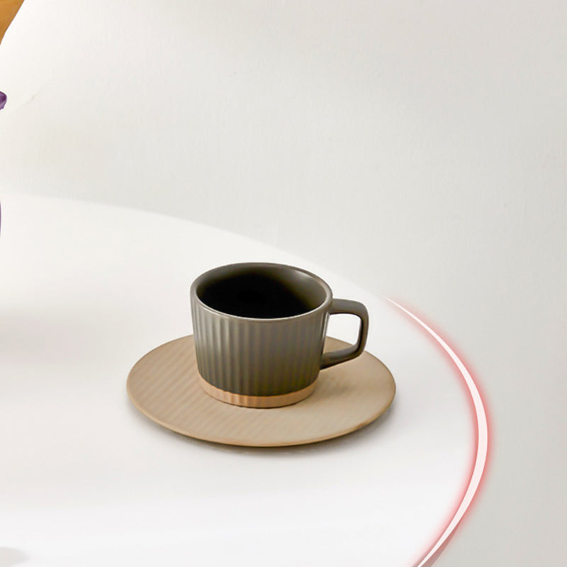 Modern Pedestal Wooden Coffee Table Set Round Top Shape Cocktail Table for Home