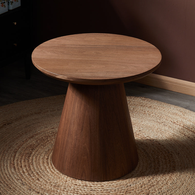 Modern Pedestal Wooden Coffee Table Set Round Top Shape Cocktail Table for Living Room