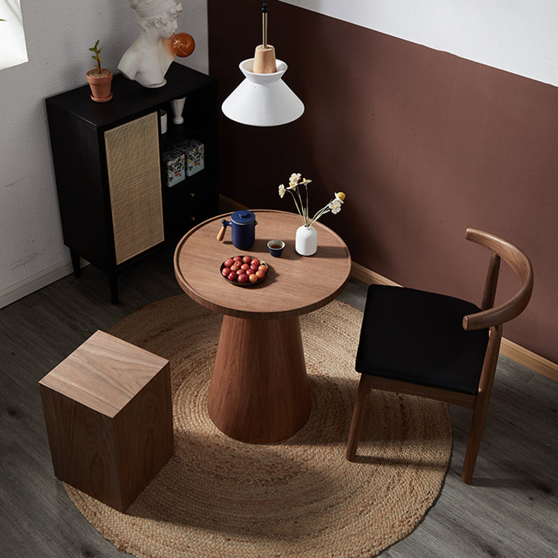 Modern Pedestal Wooden Coffee Table Set Round Top Shape Cocktail Table for Living Room
