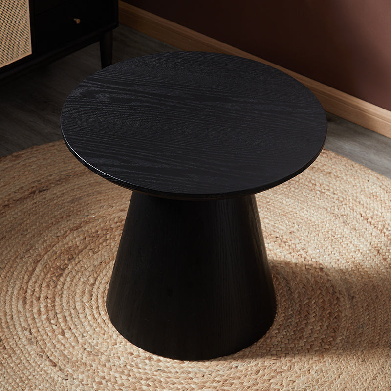 Modern Pedestal Wooden Coffee Table Set Round Top Shape Cocktail Table for Living Room