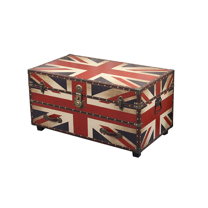 Scandinavian Trunk Storage Coffee Table Wooden Cocktail Table for Living Room