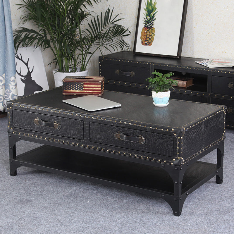 French Country Distressed Cocktail Table Wooden Coffee Table Set for Living Room