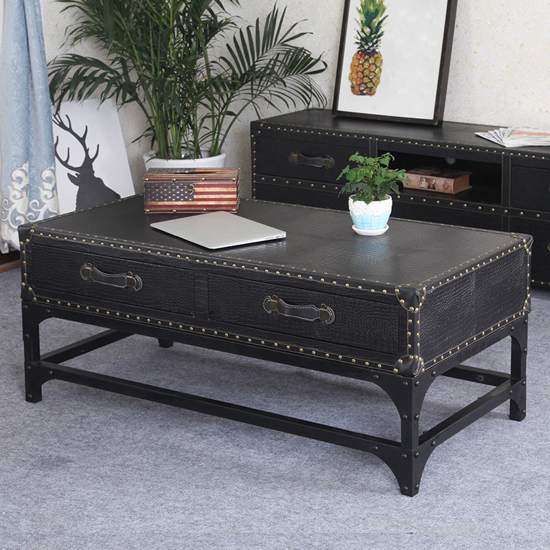 French Country Distressed Cocktail Table Wooden Coffee Table Set for Living Room