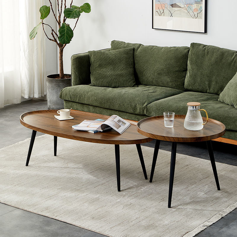 Modern Style Round/oval Wooden Table Metal 3/4 Legs Base Coffee Table