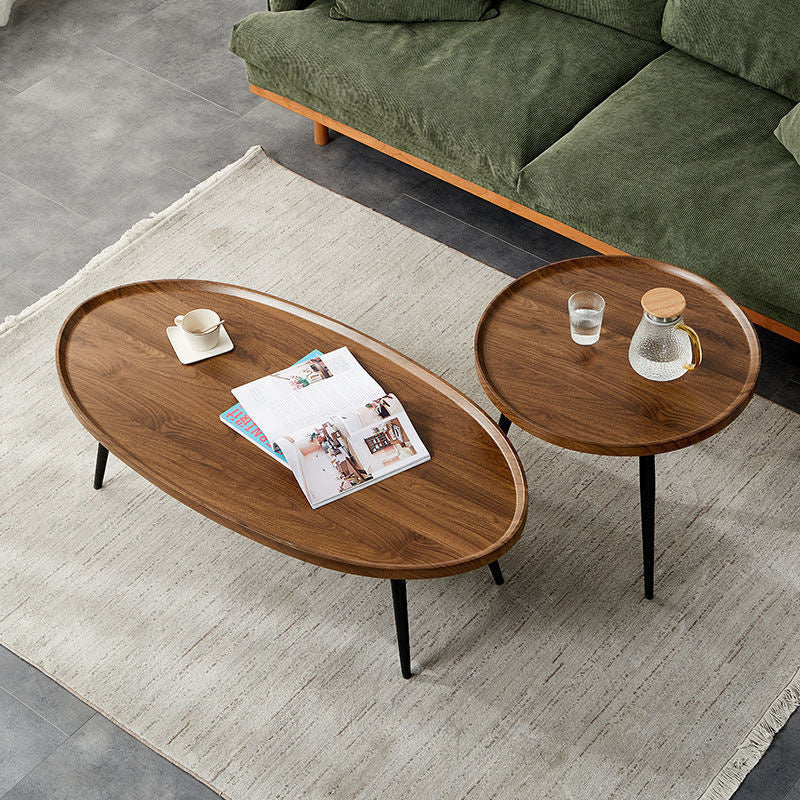 Modern Style Round/oval Wooden Table Metal 3/4 Legs Base Coffee Table