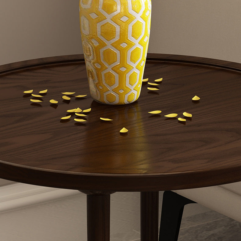 Modern Round Wooden Tray Top Coffee Table 4 Legs Cocktail Table