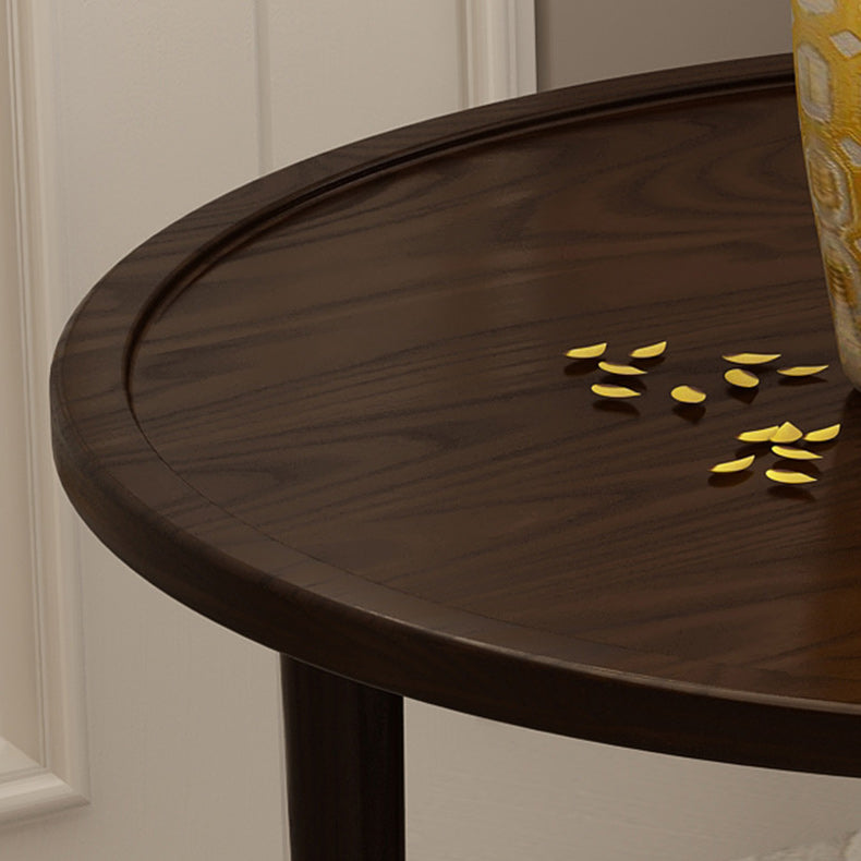 Modern Round Wooden Tray Top Coffee Table 4 Legs Cocktail Table