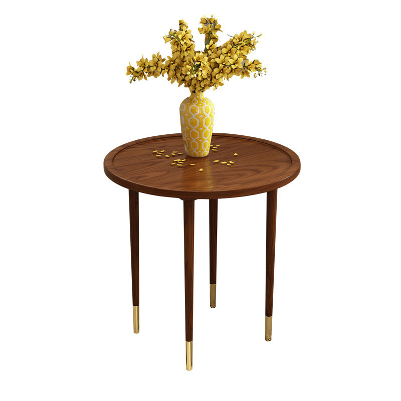 Modern Round Wooden Tray Top Coffee Table 4 Legs Cocktail Table