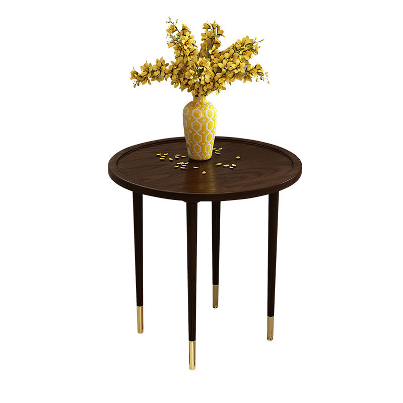 Modern Round Wooden Tray Top Coffee Table 4 Legs Cocktail Table