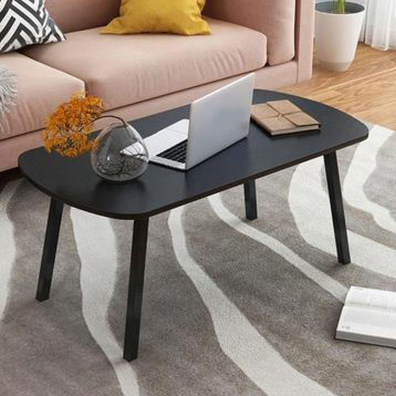Modern 19.6" H Rectangle Wooden Coffee Table Steel 4 Legs Cocktail Table