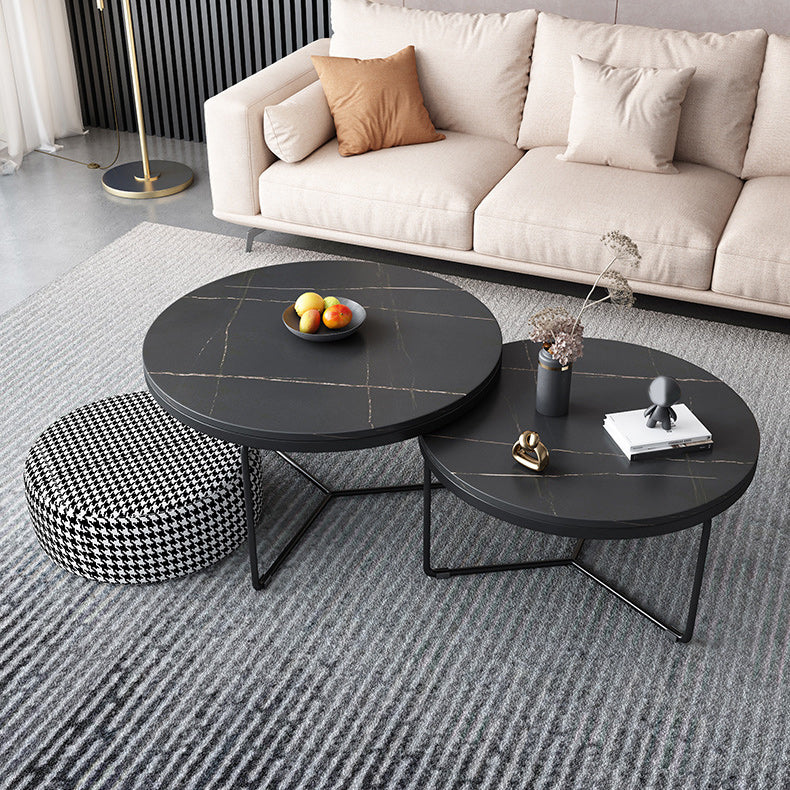 Frame 1 Coffee Table Slate Round Coffee Table for Living Room