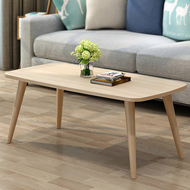 4 Legs Square Cocktail Table Minimalist Modern Wood Coffee Table