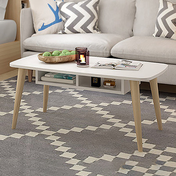 4 Legs Square Cocktail Table Minimalist Modern Wood Coffee Table