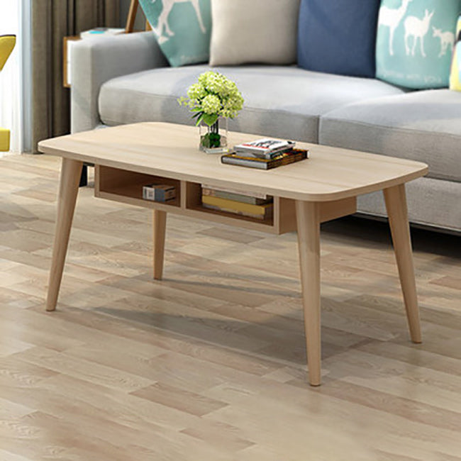 4 Legs Square Cocktail Table Minimalist Modern Wood Coffee Table