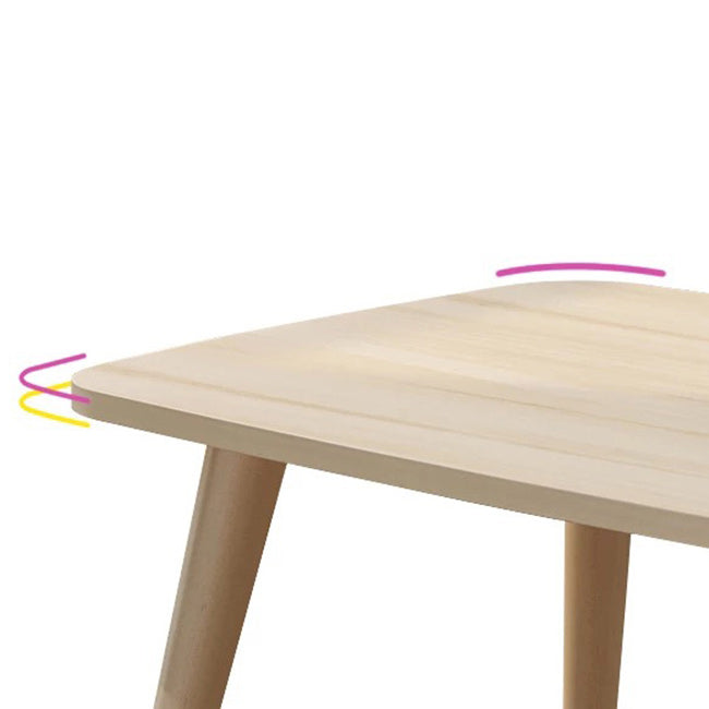 4 Legs Square Cocktail Table Minimalist Modern Wood Coffee Table