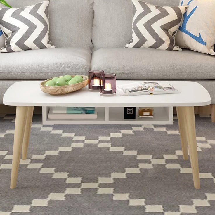 4 Legs Square Cocktail Table Minimalist Modern Wood Coffee Table