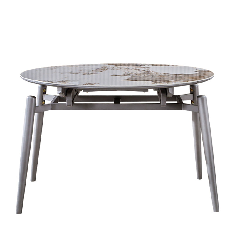Extendable Dining Table Modern Round Stone Dinner Room Kitchen Table