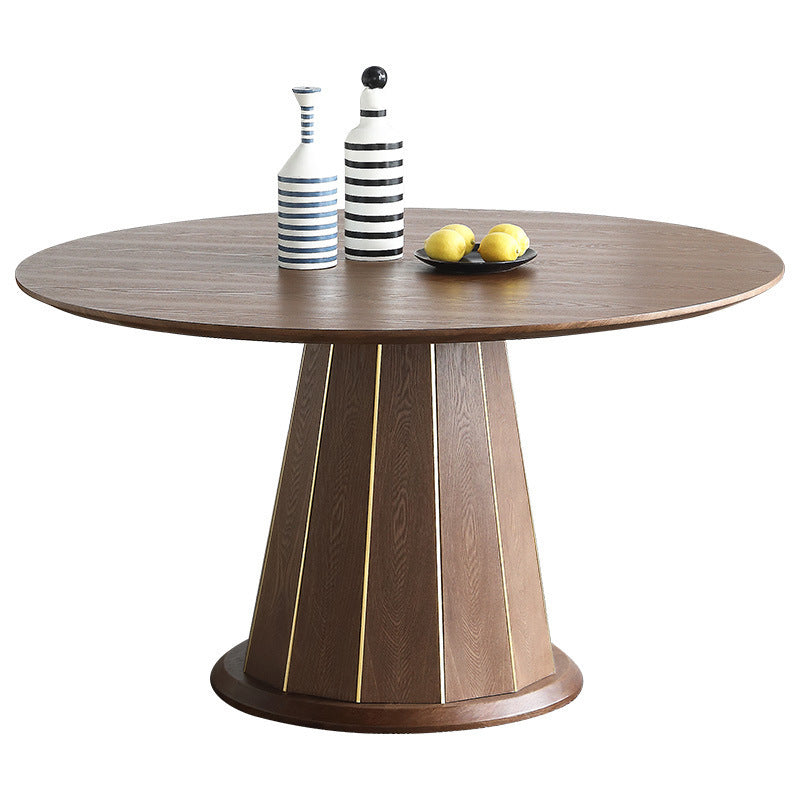 Contemporary Ash Wood Table for Restaurant Dining Table with Pedestal Base