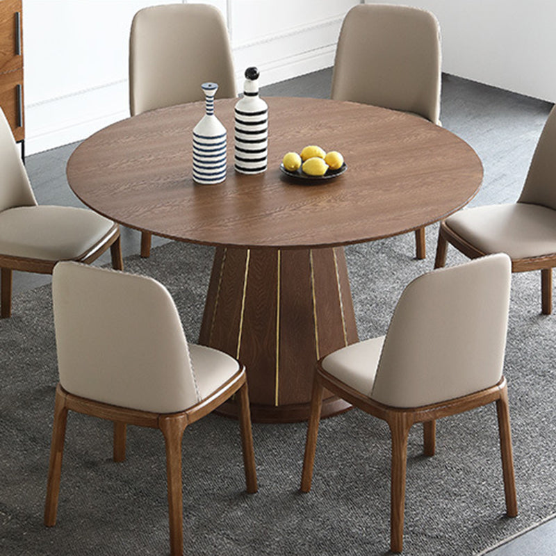 Contemporary Ash Wood Table for Restaurant Dining Table with Pedestal Base