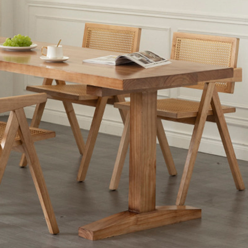 Contemporary Style Dining Table Rectangle Solid Wood Table for Home Kitchen