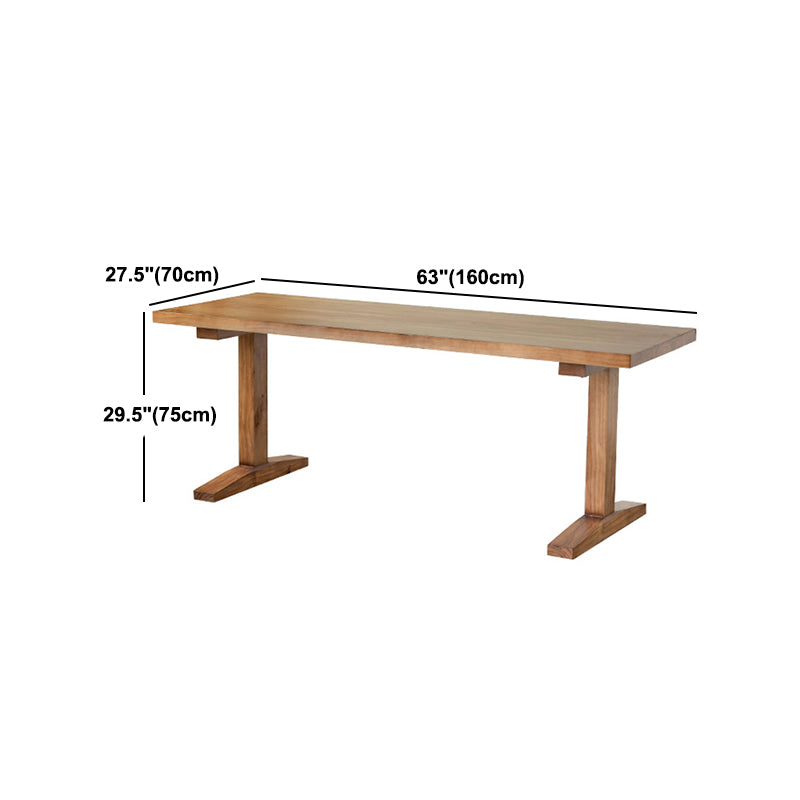 Contemporary Style Dining Table Rectangle Solid Wood Table for Home Kitchen