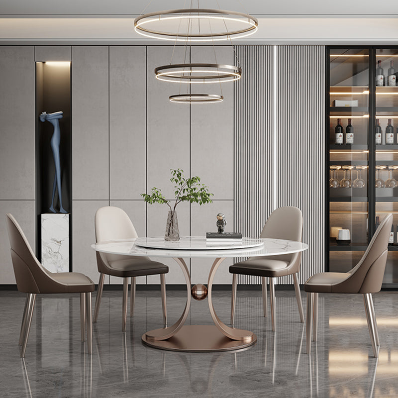 Rose Base Pedestal Dining Table Traditional Luxury Round Stone Dining Table