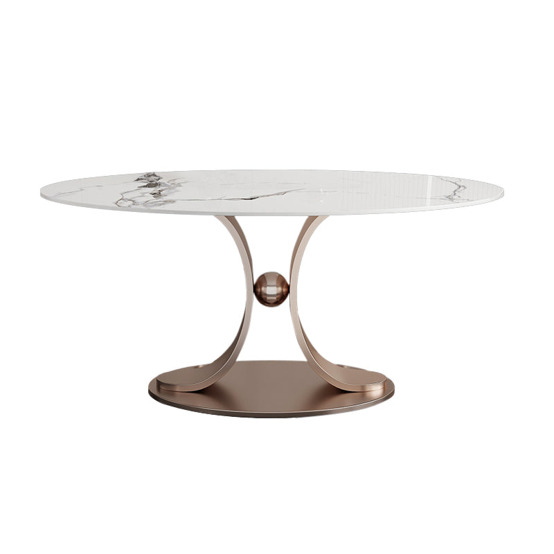 Rose Base Pedestal Dining Table Traditional Luxury Round Stone Dining Table