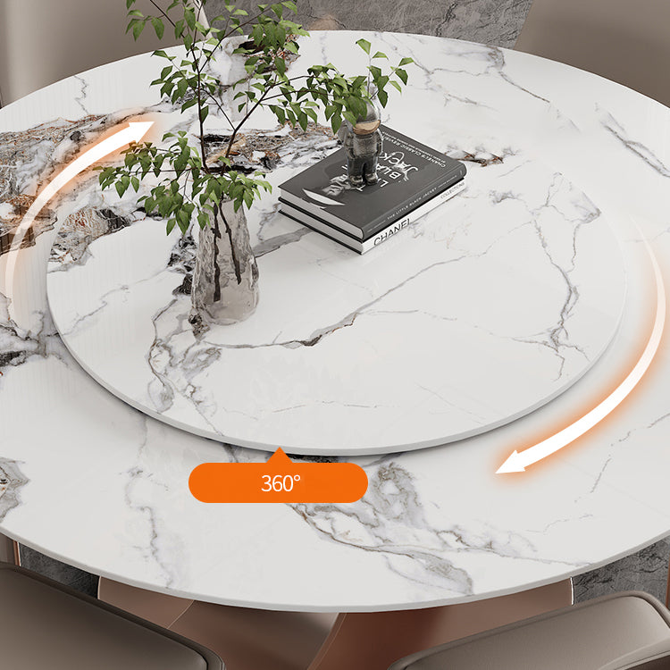 Rose Base Pedestal Dining Table Traditional Luxury Round Stone Dining Table