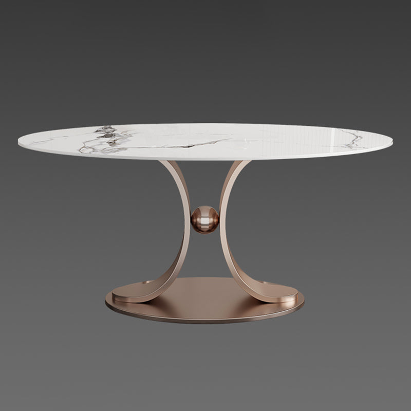 Rose Base Pedestal Dining Table Traditional Luxury Round Stone Dining Table
