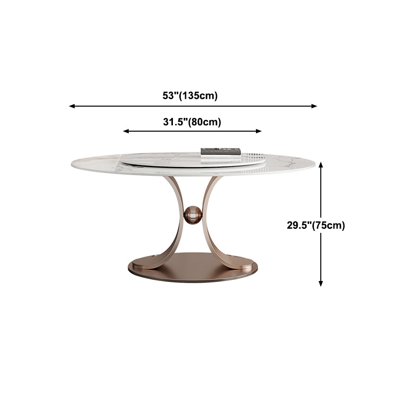 Rose Base Pedestal Dining Table Traditional Luxury Round Stone Dining Table