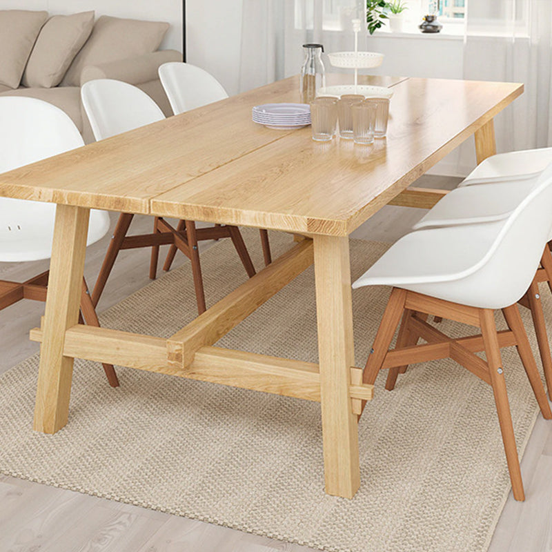 Contemporary Style Dining Table Solid Wood Rectangle Table for Home Kitchen