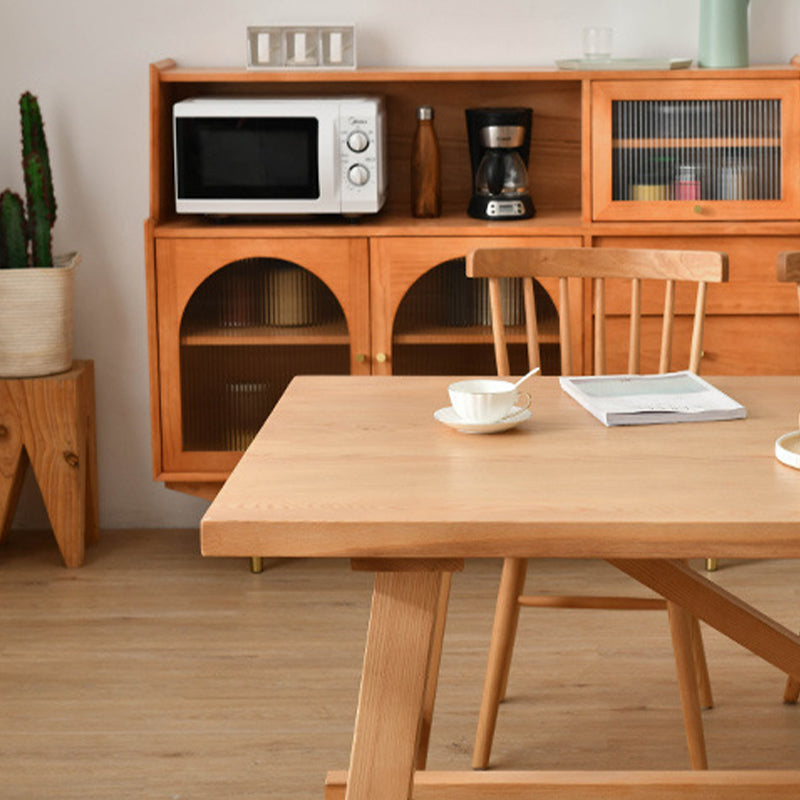 Contemporary Style Dining Table Solid Wood Rectangle Table for Home Kitchen