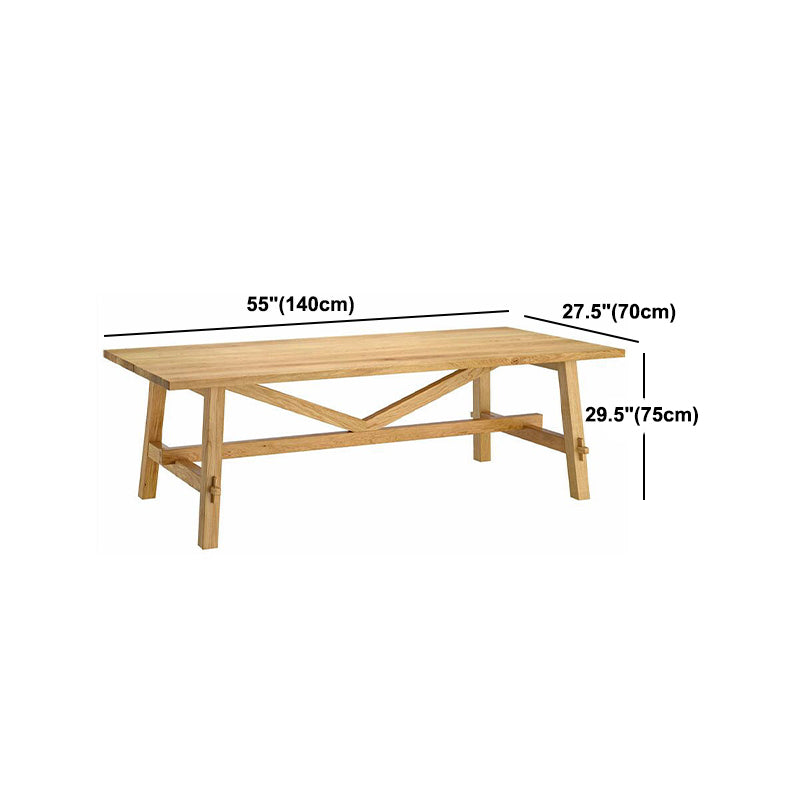 Contemporary Style Dining Table Solid Wood Rectangle Table for Home Kitchen