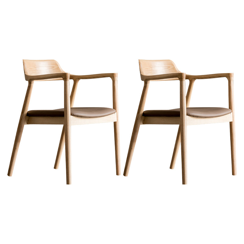 Traditional Open Back Chair Dining Arm Chair with Wooden Legs for Kitchen