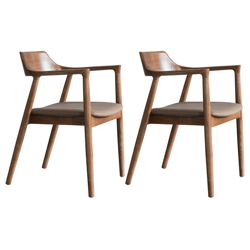 Traditional Open Back Chair Dining Arm Chair with Wooden Legs for Kitchen