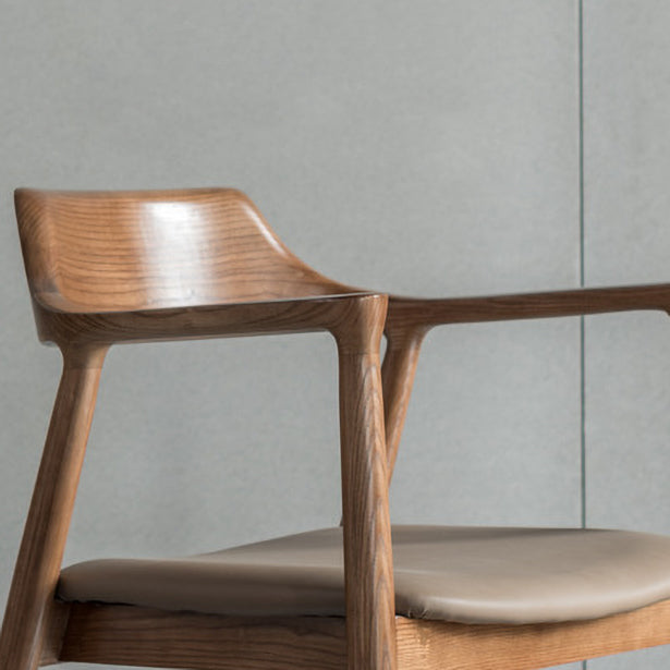 Traditional Open Back Chair Dining Arm Chair with Wooden Legs for Kitchen