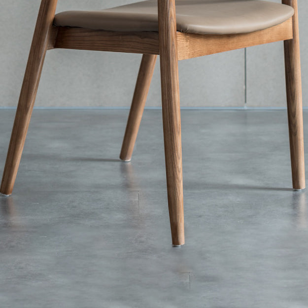 Traditional Open Back Chair Dining Arm Chair with Wooden Legs for Kitchen