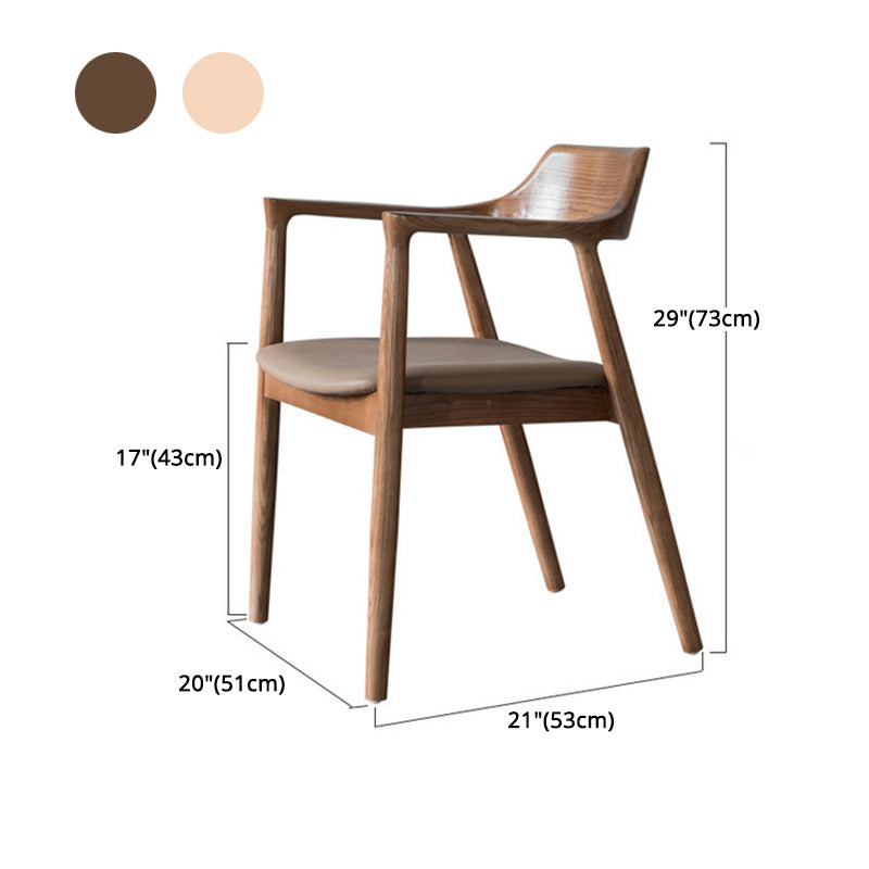 Traditional Open Back Chair Dining Arm Chair with Wooden Legs for Kitchen