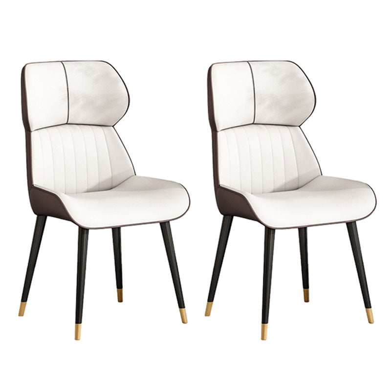 Scandinavian Wingback Arm Dining Chairs for Home Leather Dining Chairs