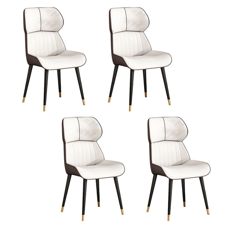 Scandinavian Wingback Arm Dining Chairs for Home Leather Dining Chairs