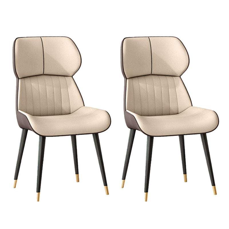 Scandinavian Wingback Arm Dining Chairs for Home Leather Dining Chairs