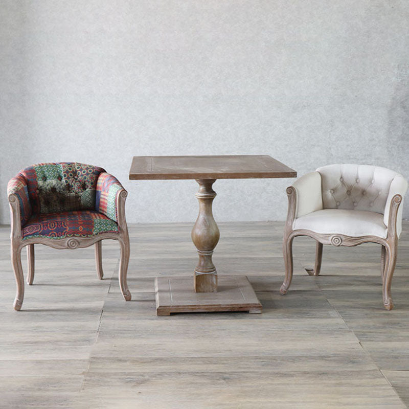 Matte Finish Solid Back Chair Farmhouse Coffee Shop Fabric Arm Chair