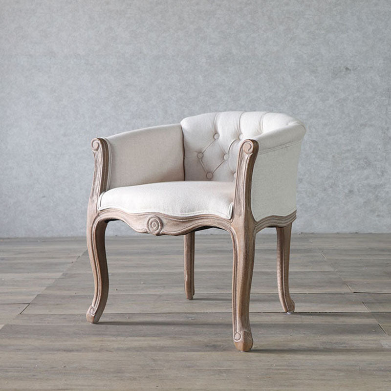 Matte Finish Solid Back Chair Farmhouse Coffee Shop Fabric Arm Chair