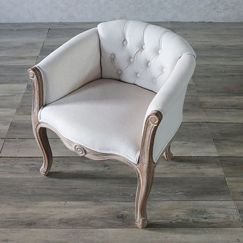 Matte Finish Solid Back Chair Farmhouse Coffee Shop Fabric Arm Chair