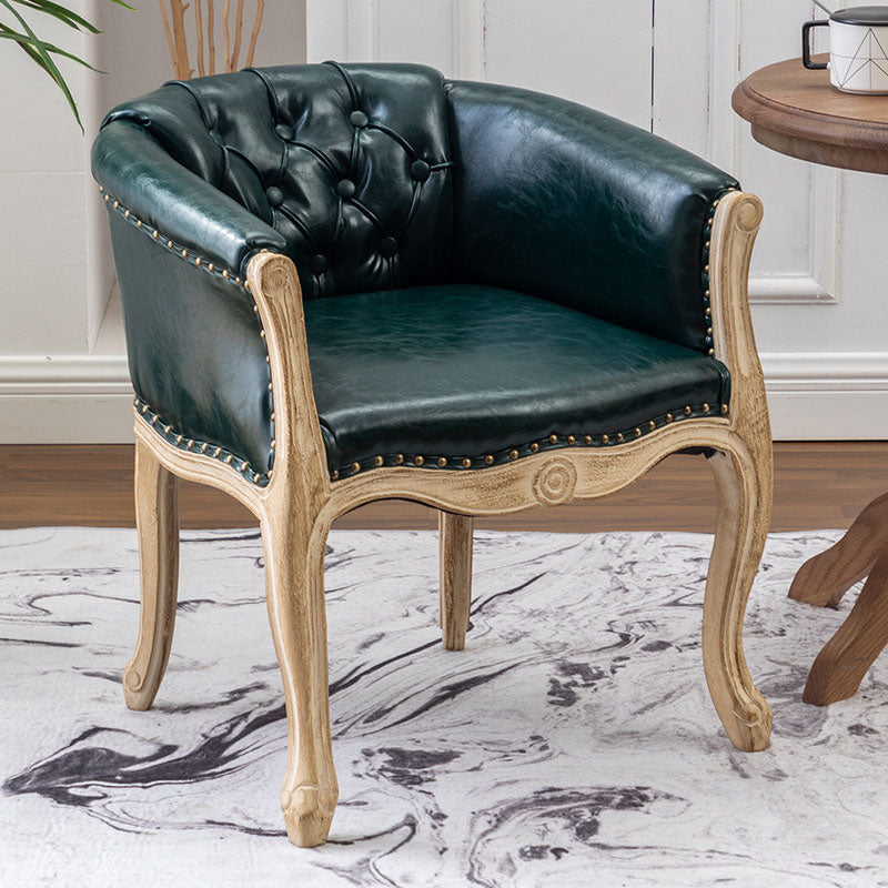 Solid Back Dining Chair Farmhouse Coffee Shop Upholstered Arm Chair