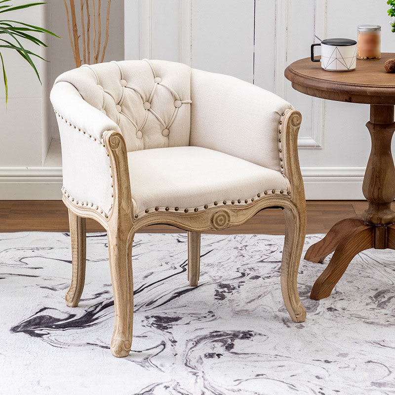 Solid Back Dining Chair Farmhouse Coffee Shop Upholstered Arm Chair