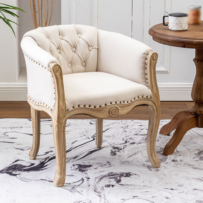 Solid Back Dining Chair Farmhouse Coffee Shop Upholstered Arm Chair