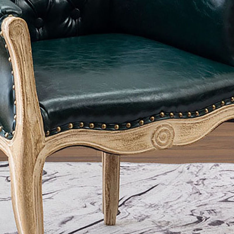 Solid Back Dining Chair Farmhouse Coffee Shop Upholstered Arm Chair