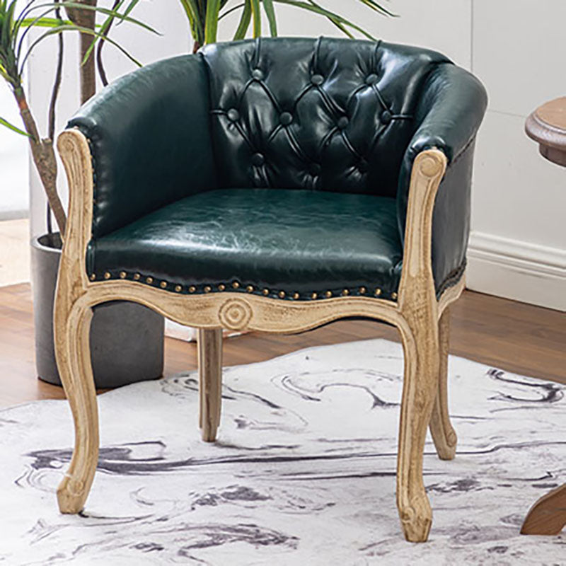 Solid Back Dining Chair Farmhouse Coffee Shop Upholstered Arm Chair