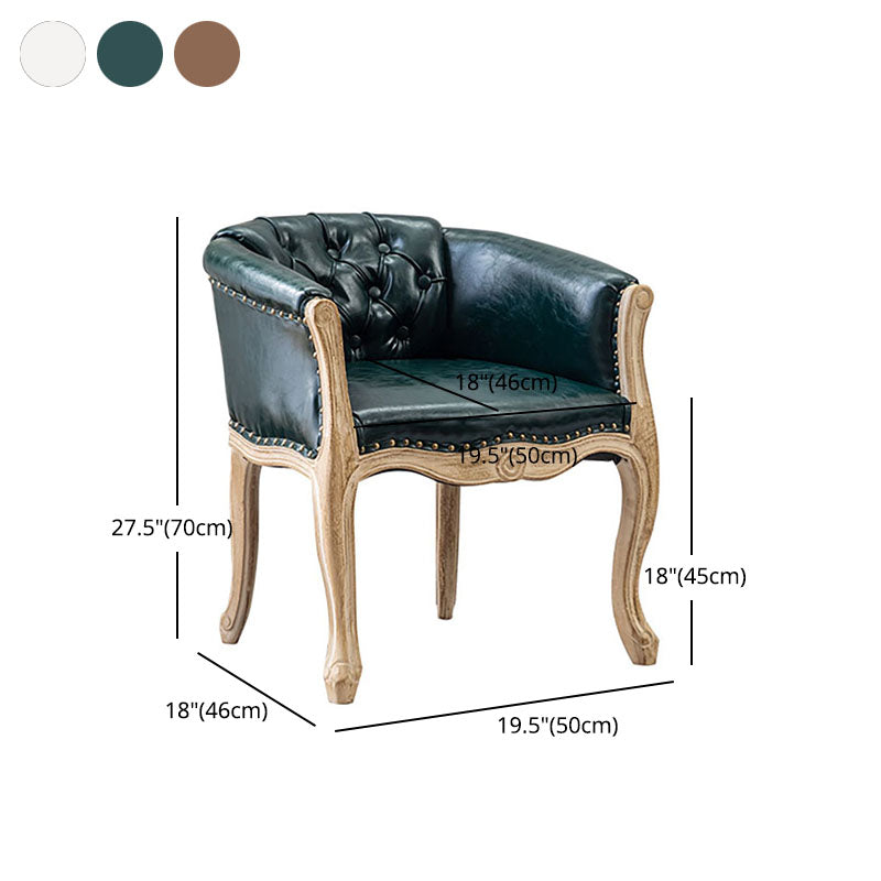 Solid Back Dining Chair Farmhouse Coffee Shop Upholstered Arm Chair